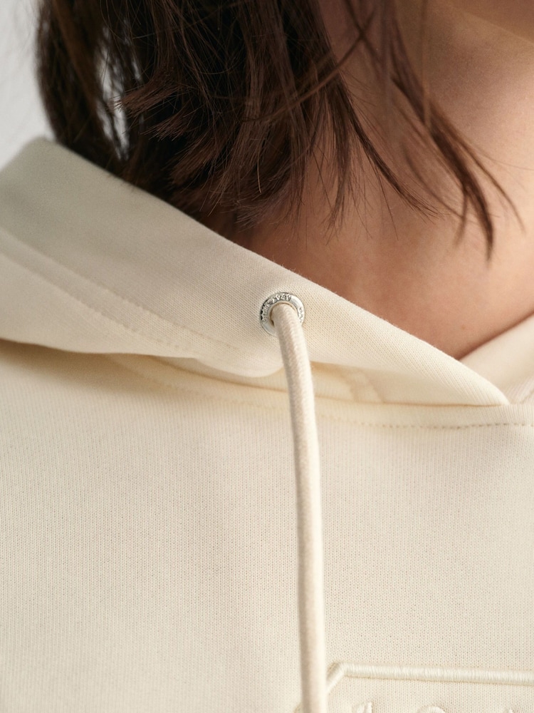 GANT Cream Cream Regular Tonal Shield Sweatshirt - Image 5 of 5