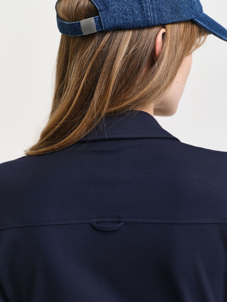 GANT Blue Slim Jersey Shirt Dress - Image 2 of 5