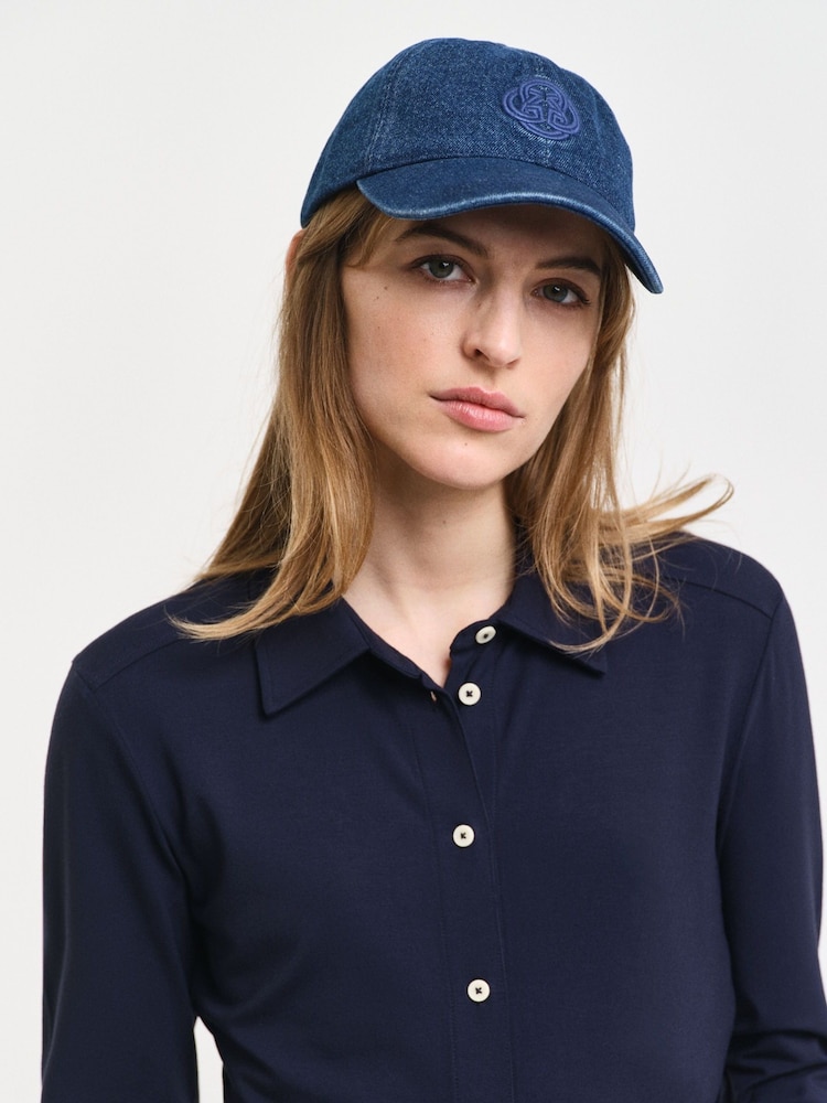 GANT Blue Slim Jersey Shirt Dress - Image 5 of 5