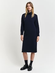 GANT Herringbone Detail Roll Neck Dress - Изображение 1 из 5