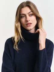 GANT Herringbone Detail Roll Neck Dress - Изображение 5 из 5