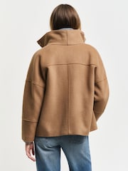 GANT Brown Cropped Wool Jacket - Image 2 of 7
