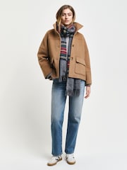 GANT Brown Cropped Wool Jacket - Image 3 of 7