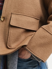 GANT Brown Cropped Wool Jacket - Image 5 of 7