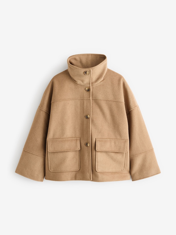 GANT Brown Cropped Wool Jacket - Image 7 of 7
