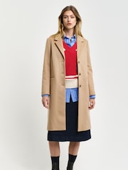 GANT Brown Classic Tailored Wool Coat - Image 1 of 7