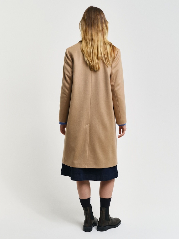 GANT Brown Classic Tailored Wool Coat - Image 2 of 7
