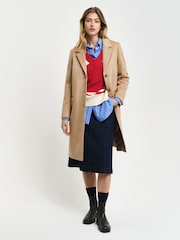 GANT Brown Classic Tailored Wool Coat - Image 3 of 7