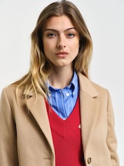 GANT Brown Classic Tailored Wool Coat - Image 6 of 7