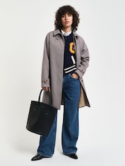 GANT Brown Mini Checked Car Coat - Image 3 of 8