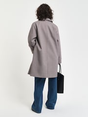 GANT Brown Mini Checked Car Coat - Image 4 of 8