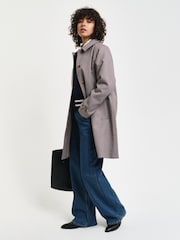 GANT Brown Mini Checked Car Coat - Image 5 of 8