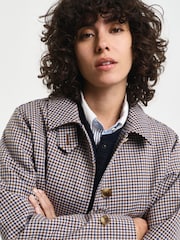 GANT Brown Mini Checked Car Coat - Image 6 of 8