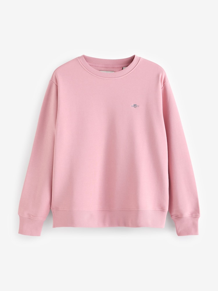 GANT Pink Shield Crew Neck Sweatshirt - Image 4 of 4