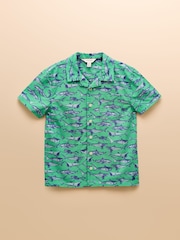 Joules Sonny Green Short Sleeve Cotton Shirt - Image 2 of 5