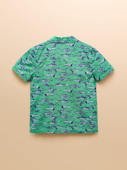 Joules Sonny Green Short Sleeve Cotton Shirt - Image 3 of 5
