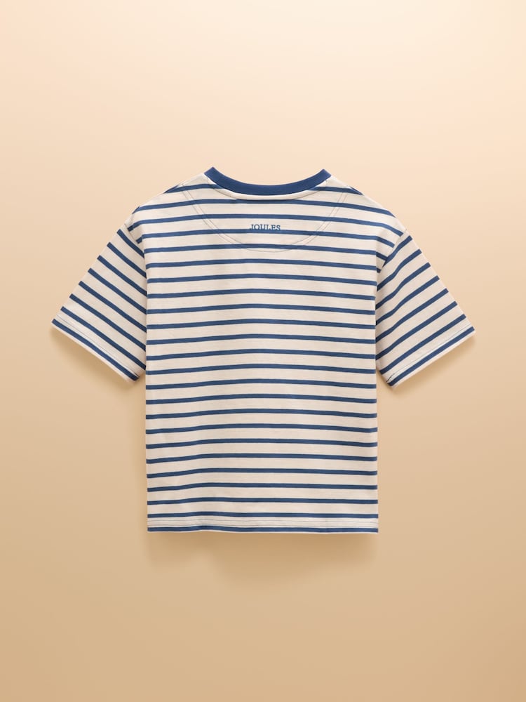 Joules Let's Go Navy/White Short Sleeve T-Shirt - Image 2 of 3