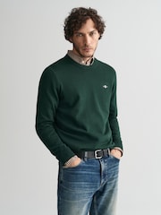 GANT Green Classic 100% Cotton V-Neck Jumper - Image 1 of 4