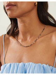 Accessorize Gold Plated 14ct Tourmaline Bead Necklace - Image 2 of 2