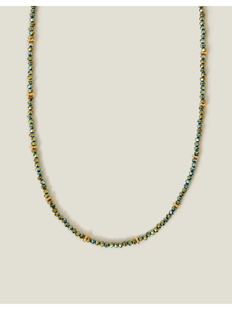 Accessorize Gold Plated 14ct Facet Bead Necklace - Image 1 of 3 Accessorize Gold Plated 14ct Facet Bead Necklace - Image 1 of 3