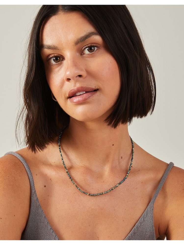 Accessorize Gold Plated 14ct Facet Bead Necklace - Image 3 of 3 Accessorize Gold Plated 14ct Facet Bead Necklace - Image 3 of 3