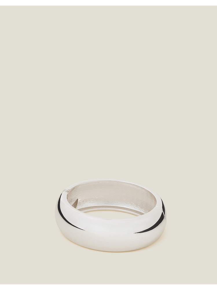 Accessorize Silver Tone Chunky Bangle - Image 1 of 3 Accessorize Silver Tone Chunky Bangle - Image 1 of 3