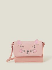 Angels By Accessorize Girls Pink Kitty Cross-Body Bag - Image 1 of 4