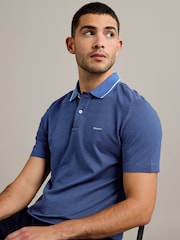 أزرق - قميص بولو بنقشة كاروهات صغيرة من القطن 100% من GANT - صورة 1 من 1