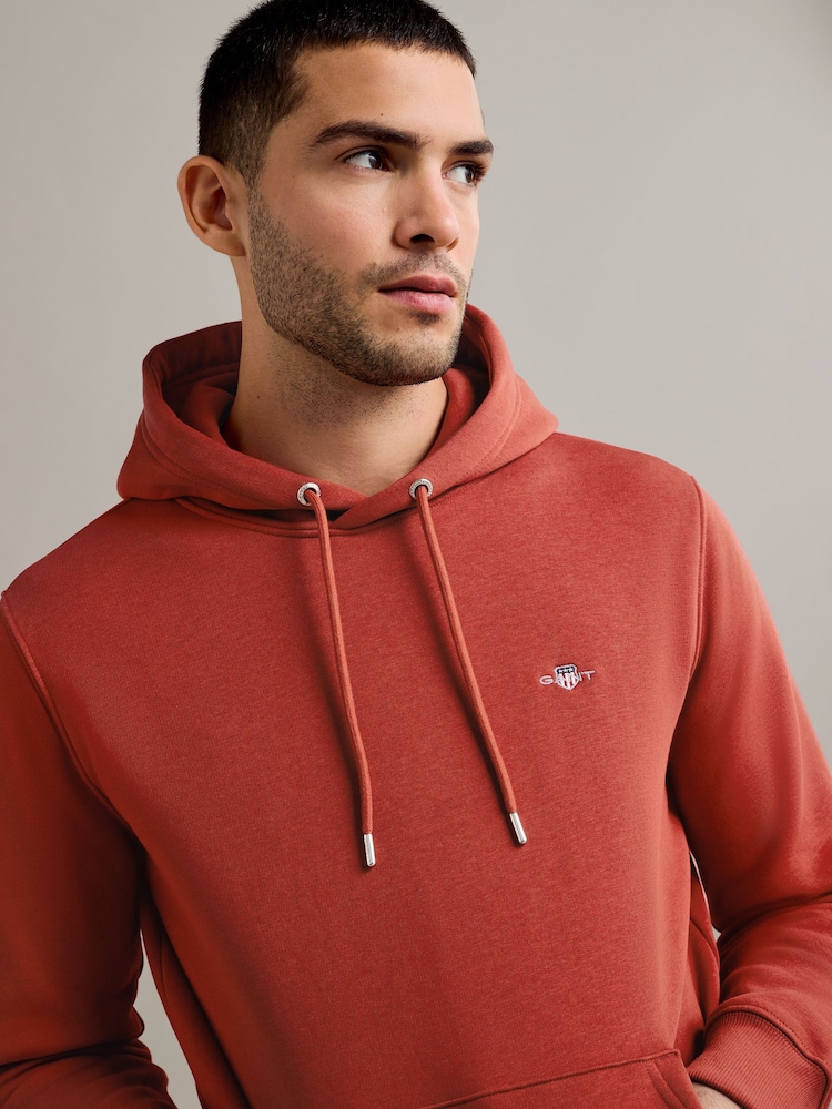 GANT Red Regular-Fit Shield Hoodie - Image 3 of 4