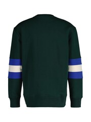 GANT Green Long Sleve Colourblock Crew Neck 100% Cotton T-Shirt - Image 6 of 6