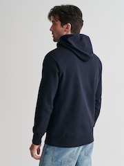 GANT Blue Small Graphic Sweat Hoodie - Image 2 of 6