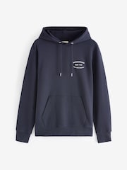GANT Blue Small Graphic Sweat Hoodie - Image 6 of 6