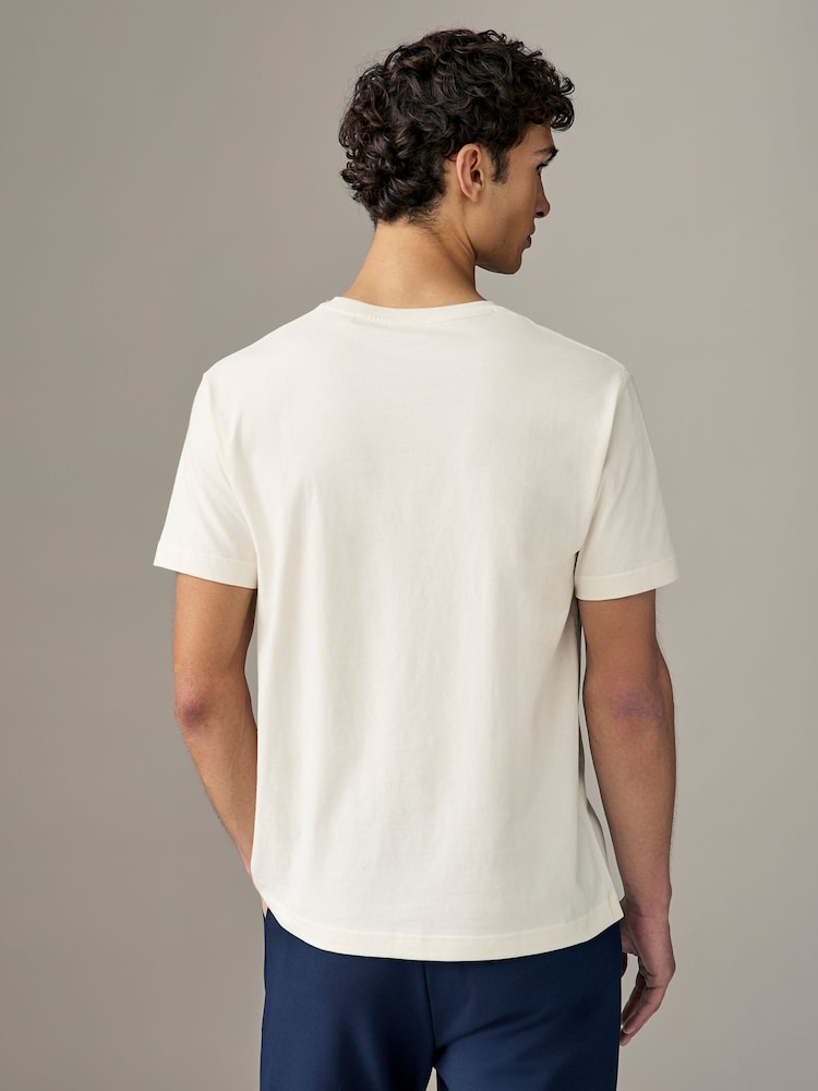 GANT Cream 100% Cotton Graphic T-Shirt - Image 2 of 5