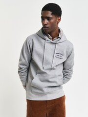 GANT Grey Small Graphic Sweat Hoodie - Image 1 of 5