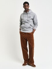GANT Grey Small Graphic Sweat Hoodie - Image 3 of 5