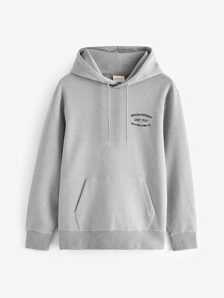 GANT Grey Small Graphic Sweat Hoodie - Image 5 of 5