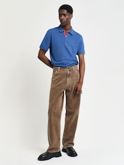 GANT Blue Short Seelve Regular Contrast Pique Polo Shirt - Image 4 of 4