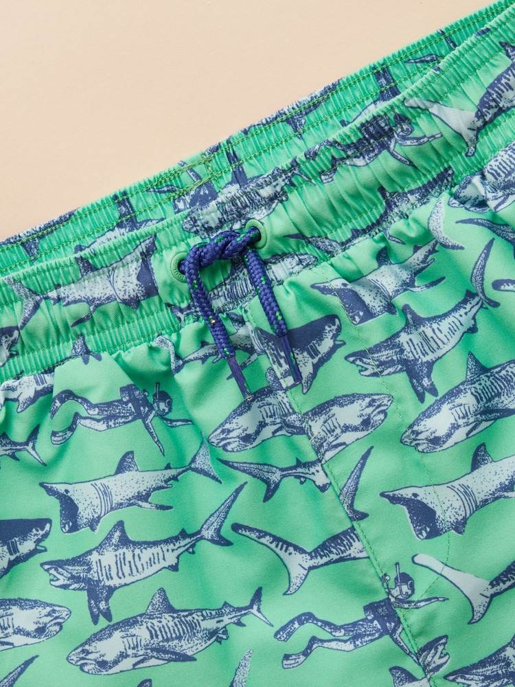 Joules Ocean Green Printed Swim Shorts - Image 3 of 3