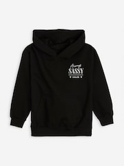 Dollymix Girls Personalised Always Sassy Black Hoodie - Image 1 of 3