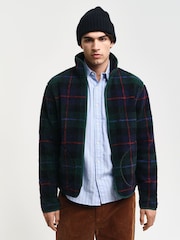 GANT Green Checked Fleece Jacket - Image 1 of 6