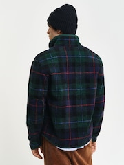 GANT Green Checked Fleece Jacket - Image 2 of 6