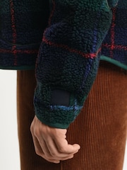 GANT Green Checked Fleece Jacket - Image 4 of 6
