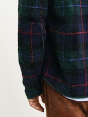 GANT Green Checked Fleece Jacket - Image 5 of 6