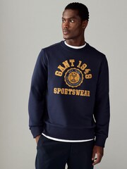 GANT Blue Graphic Crew Neck Sweatshirt - Image 2 of 6