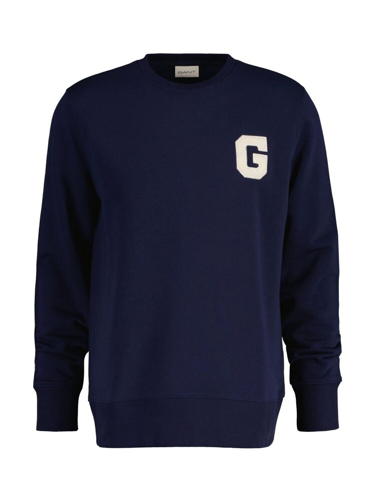 GANT Blue Graphic Crew Neck Sweatshirt - Image 1 of 3