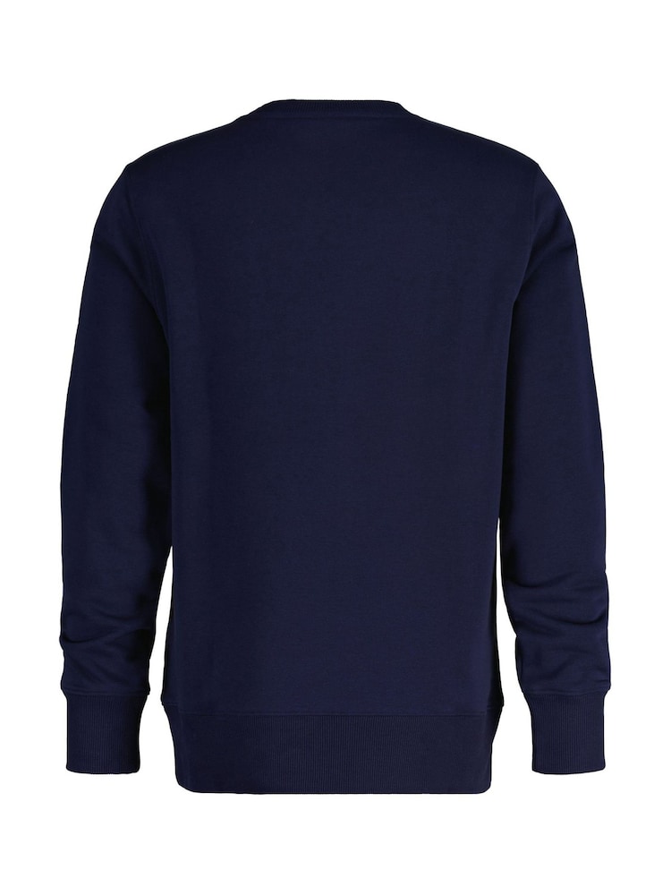 GANT Blue Graphic Crew Neck Sweatshirt - Image 2 of 3