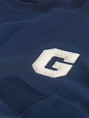 GANT Blue Graphic Crew Neck Sweatshirt - Image 3 of 3