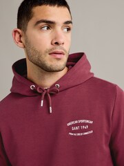 GANT Red Small Graphic Sweat Hoodie - Image 3 of 5