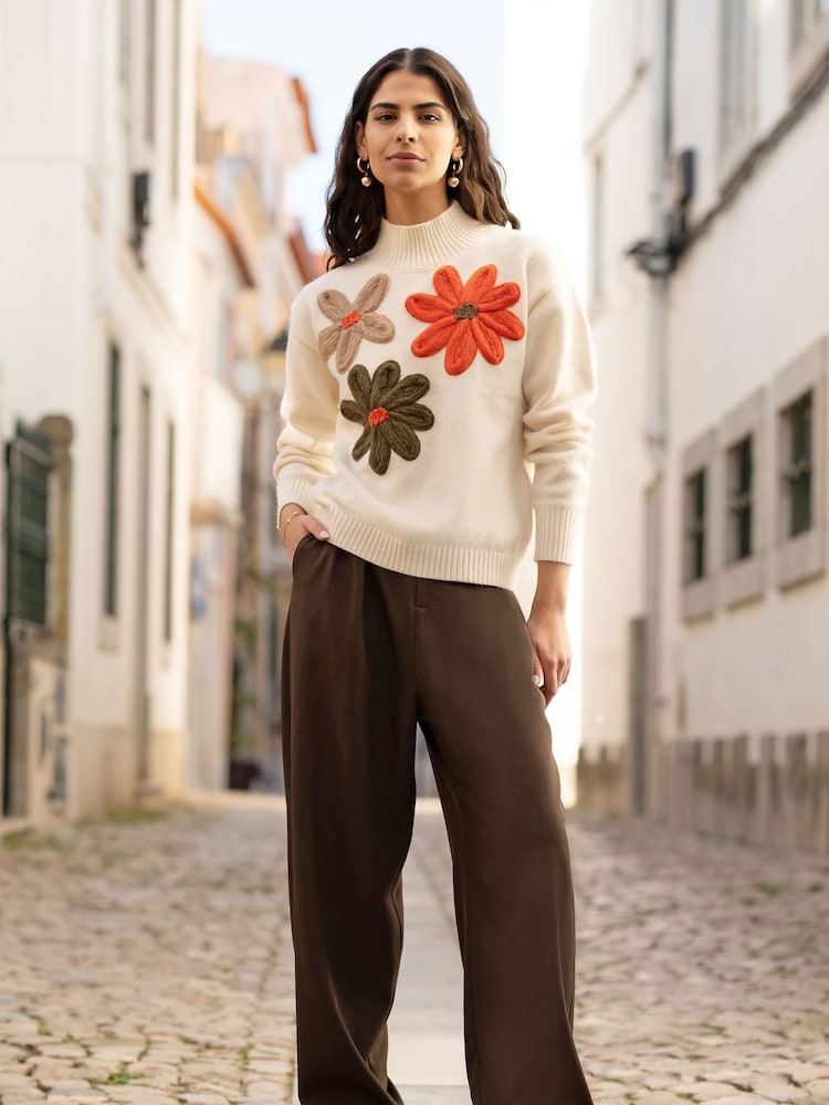 Yumi Brown Wide Leg Trousers - Image 1 of 4