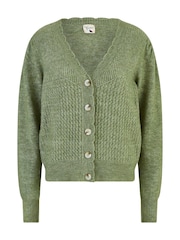 Yumi Green Twist Knit Button Up Cardigan - Image 5 of 5